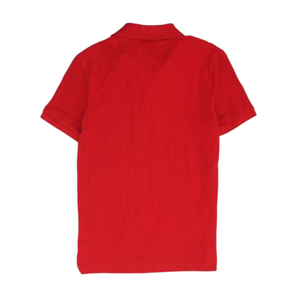 Red Solid Short Sleeve Polo
