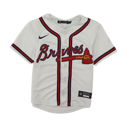 Boys' White Atlanta Braves Short Sleeve Jersey