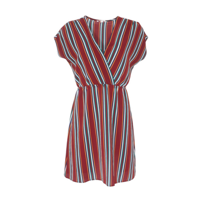 Burgundy Striped Mini Dress