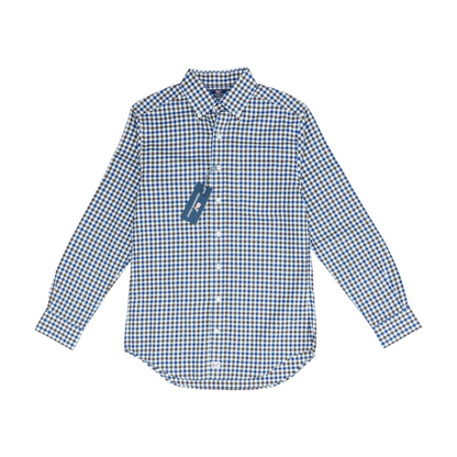 Navy Check Long Sleeve Button Down