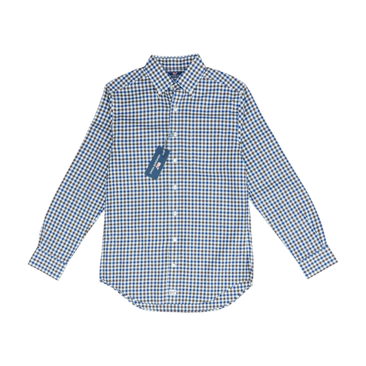 Navy Check Long Sleeve Button Down