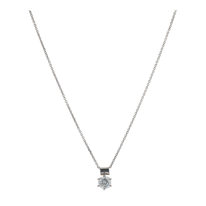 .90 ctw 14K White Gold Diamond Pendant Necklace