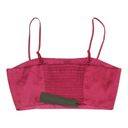 Magenta Solid Sleeveless Blouse