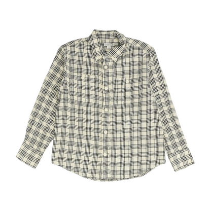 Beige Check Long Sleeve Button Down