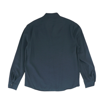 Black Solid Long Sleeve Button Down