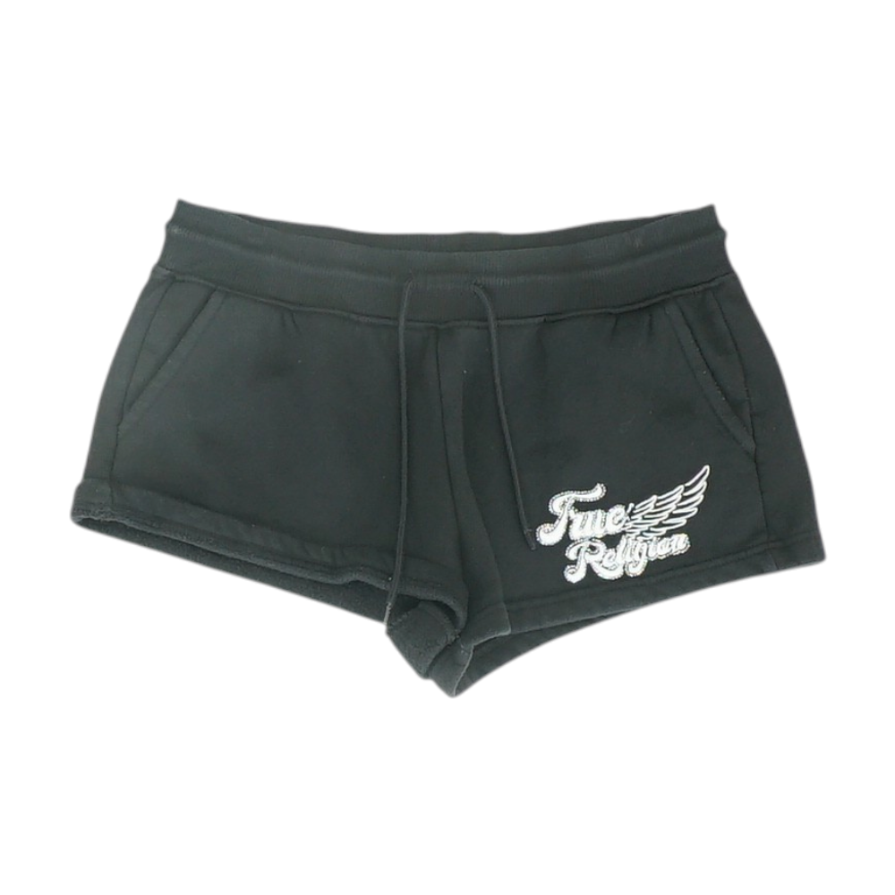 Black Solid Active Shorts