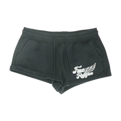 Black Solid Active Shorts