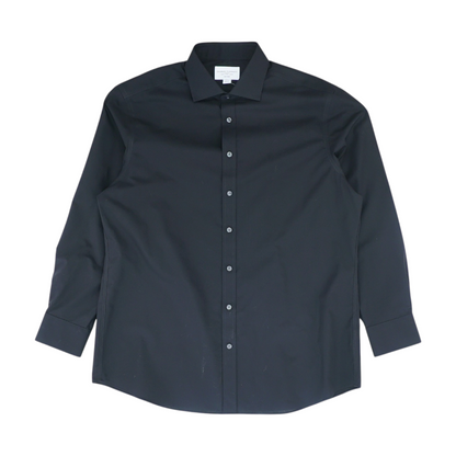 Black Solid Long Sleeve Button Down