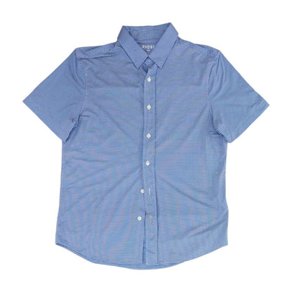 Blue Check Short Sleeve Button Down