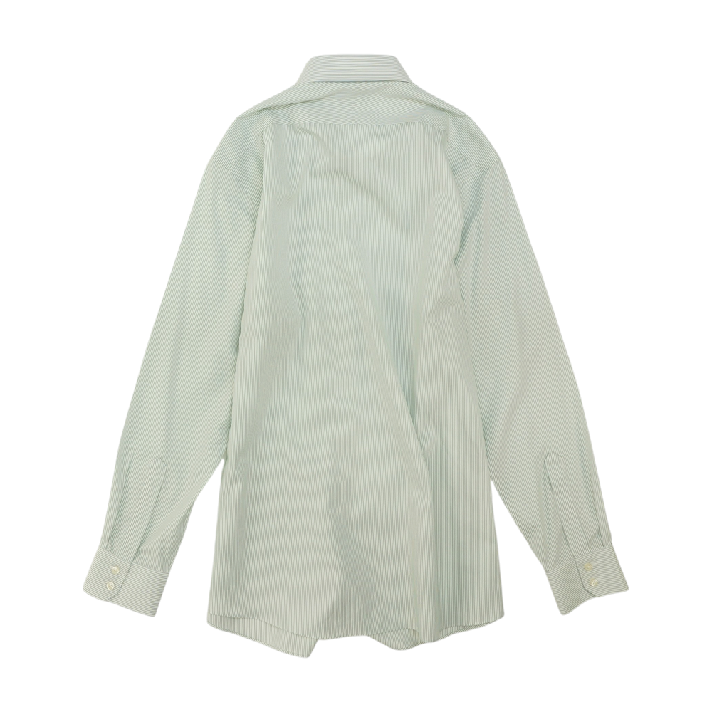 Green Striped Long Sleeve Button Down
