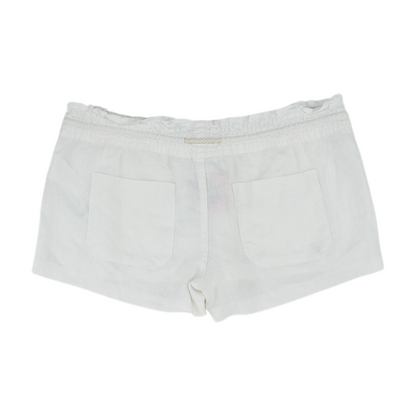 White Solid Knit Shorts