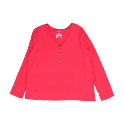 Red Solid Pajama Top