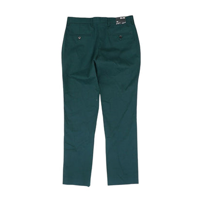Green Solid Dress Pants