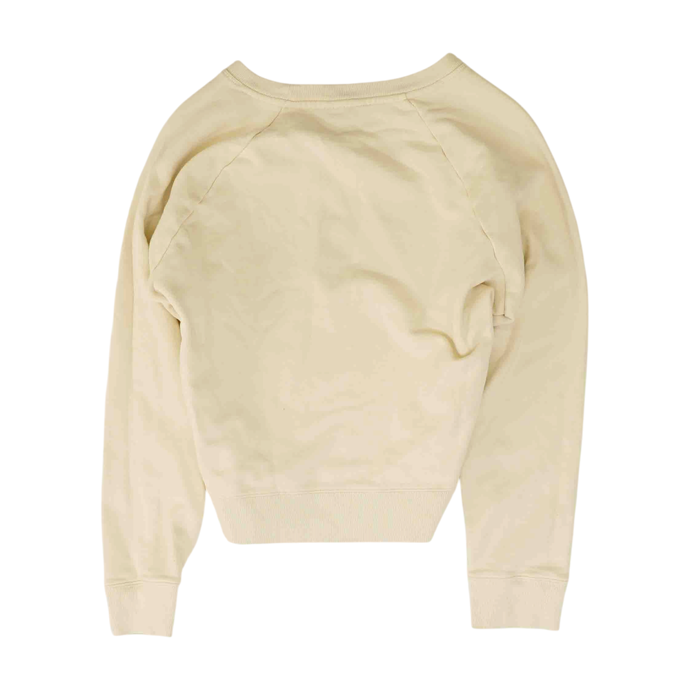Cream Solid Sweatshirt Pullover