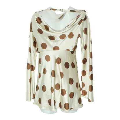 Beige Polka Dot Mini Dress