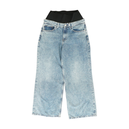 Blue Maternity Wide Leg Jeans