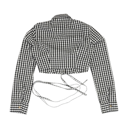 Black Check Button Down