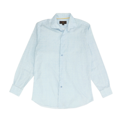 Blue Print Long Sleeve Button Down