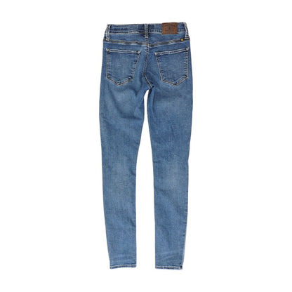 Blue Solid Skinny Leg Jeans