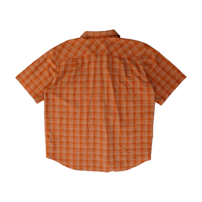 Orange Plaid Short Sleeve Button Down