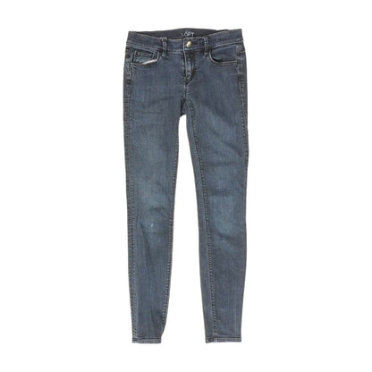 Blue Solid Skinny Leg Jeans