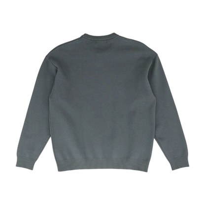 Gray Solid Pullover Sweater