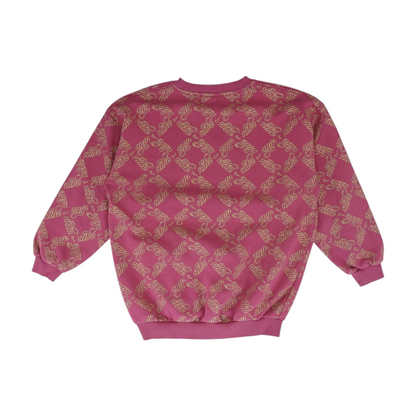 Pink Print Sweatshirt Pullover