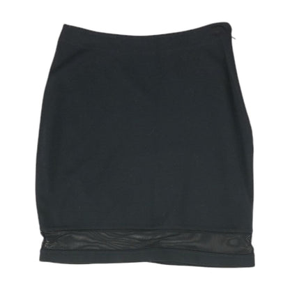 Black Solid Midi Skirt