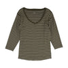 Green Striped V Neck T-Shirt