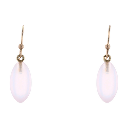 18K Yellow Gold Quartz Dangle Earrings