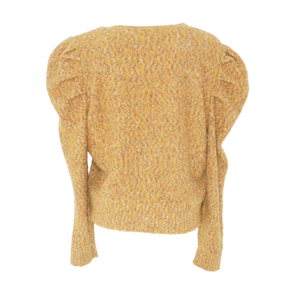 Yellow Abstract Cardigan Sweater