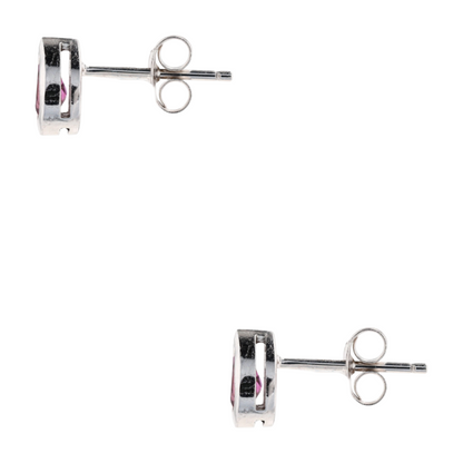 10K White Gold Pink Topaz Stud Earrings