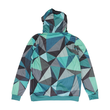 Green Geometric Hoodie Pullover