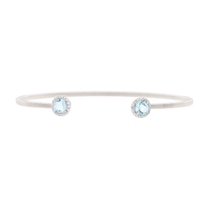 Sterling Silver Aquamarine Cuff Bracelet