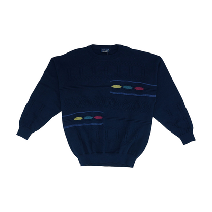 Vintage Navy Solid Pullover Sweater