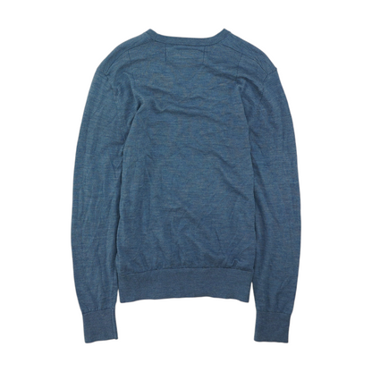 Blue Solid 1/4 Zip Sweater
