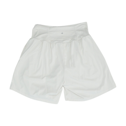 White Solid Active Shorts