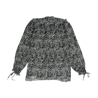 Black Floral Button Down