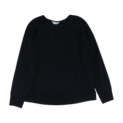Black Solid Crewneck Sweater