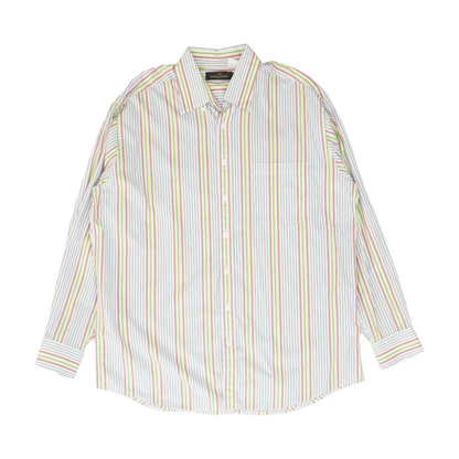 White Striped Long Sleeve Button Down