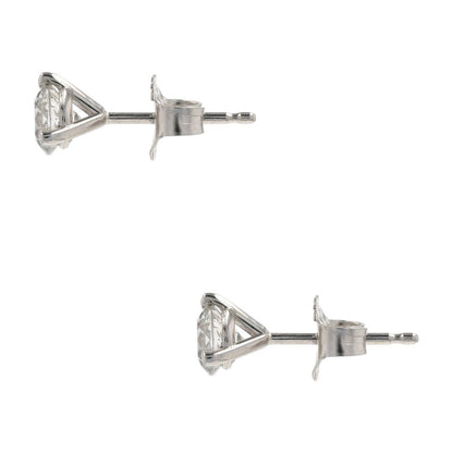 3/4 Ct 14K White Gold Martini Set Diamond Stud Earrings