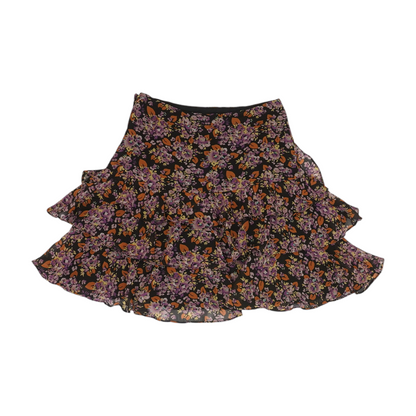 Black Floral Mini Skirt