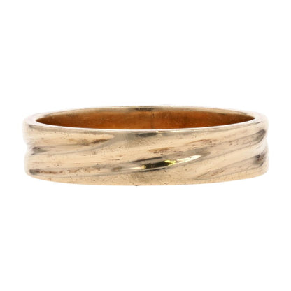 10K Gold Grooved Flat Band