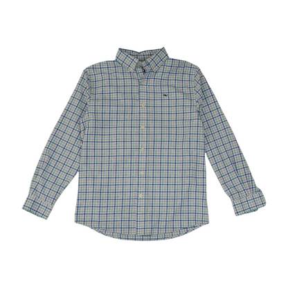 Blue Plaid Long Sleeve Button Down