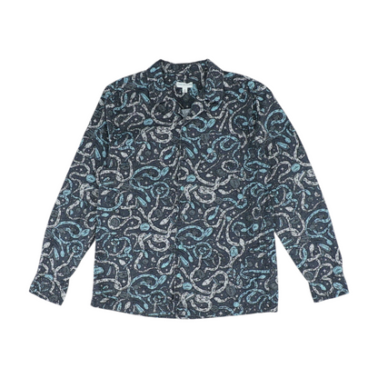 Gray Abstract Long Sleeve Button Down