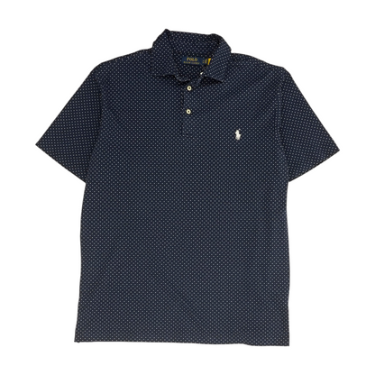 Navy Polka Dot Short Sleeve Polo