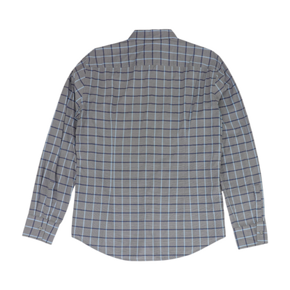 Gray Plaid Long Sleeve Button Down