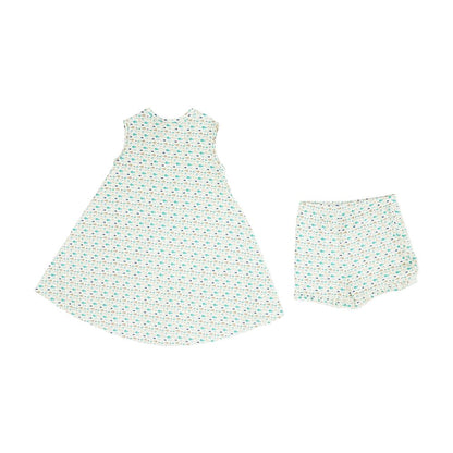 Beige Graphic Dress Set