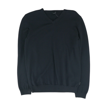 Black Solid Pullover Sweater