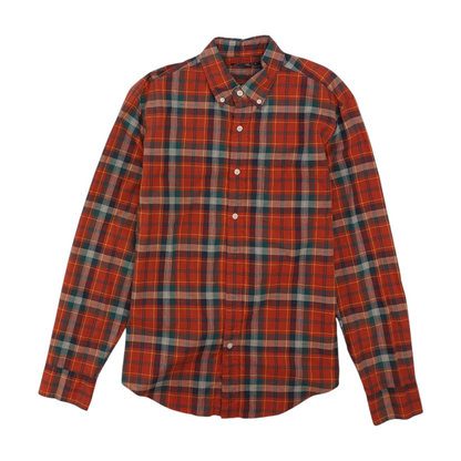 Red Plaid Long Sleeve Button Down